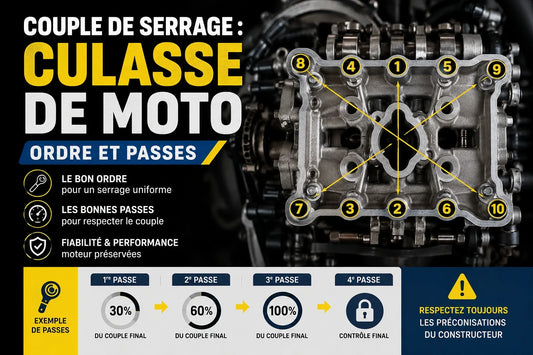 Couple de serrage : Culasse de moto (ordre et passes)