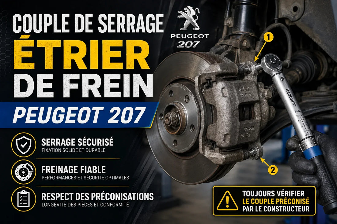 Couple de serrage de l'étrier de frein Peugeot 207