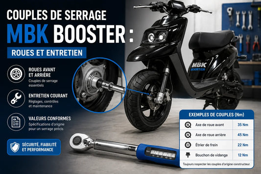 Couples de serrage MBK Booster : roues et entretien