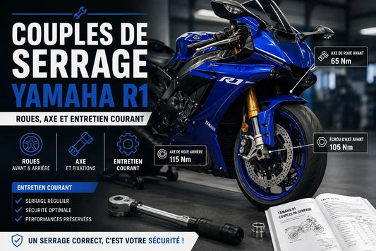 Couples de serrage Yamaha R1 : roues, axe et entretien courant