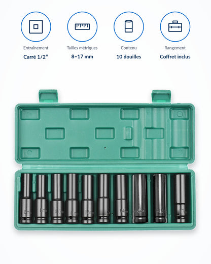 Coffret de douilles 1/2" Renforcées
