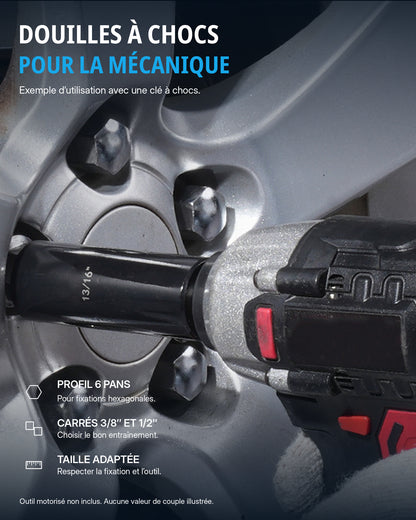 Coffret de douilles 1/2" et 3/8" Pro Acier Résistant