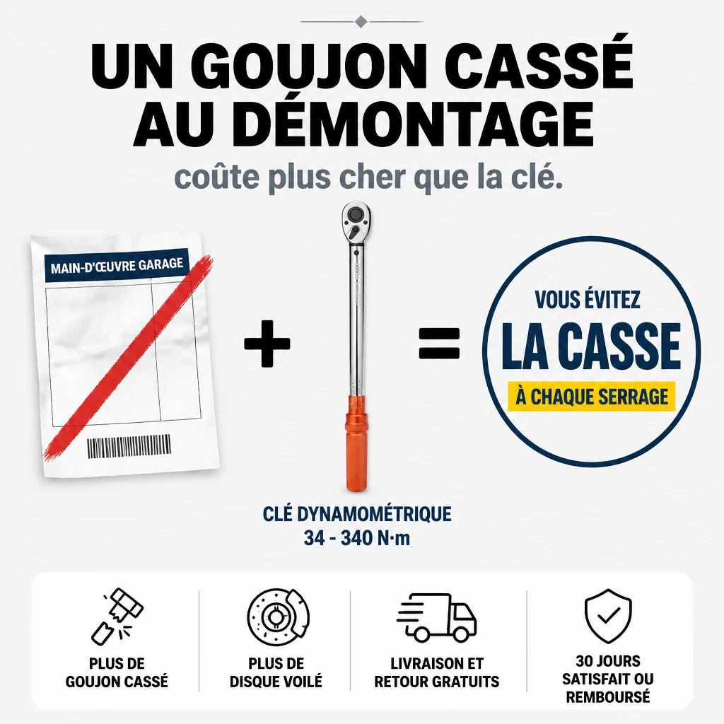 Clé Dynamométrique 1/2" Auto et Précision Certifiée