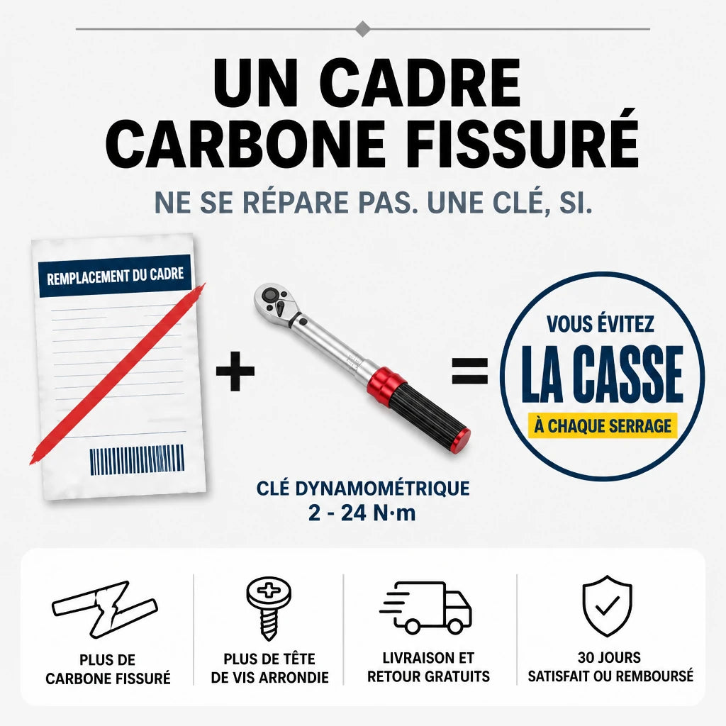 Clé Dynamométrique 1/4" Kit Entretien Vélo & Moto