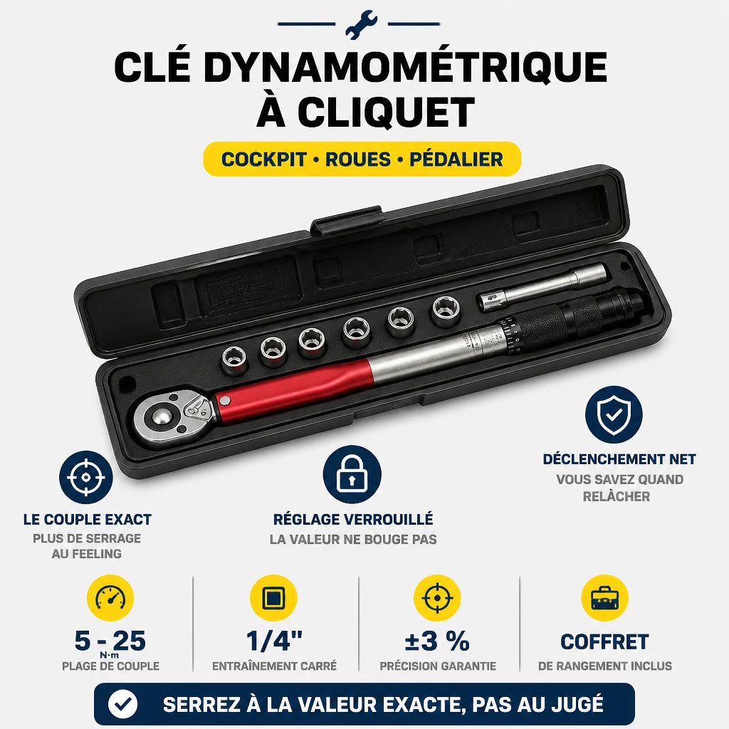 Clé Dynamométrique 1/4" Précision Vélo & Petite Visserie