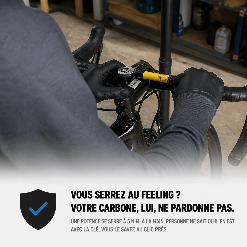 Clé Dynamométrique 1/4" Sécurité Vélo Carbone & Alu
