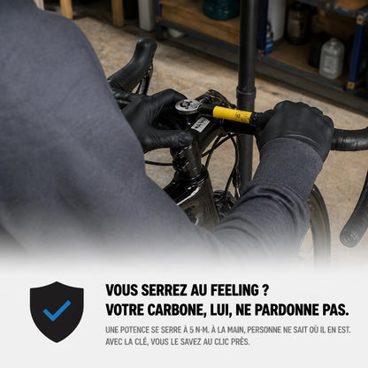 Clé Dynamométrique 1/4" Sécurité Vélo Carbone & Alu