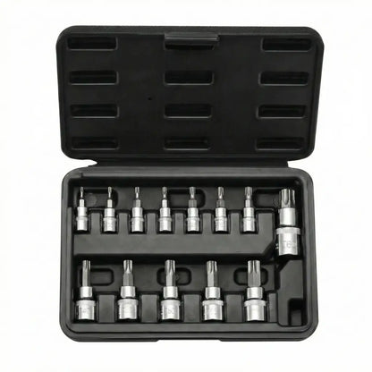 Coffret de douilles embouts Torx 1/4", 3/8" et 1/2" Acier Renforcé