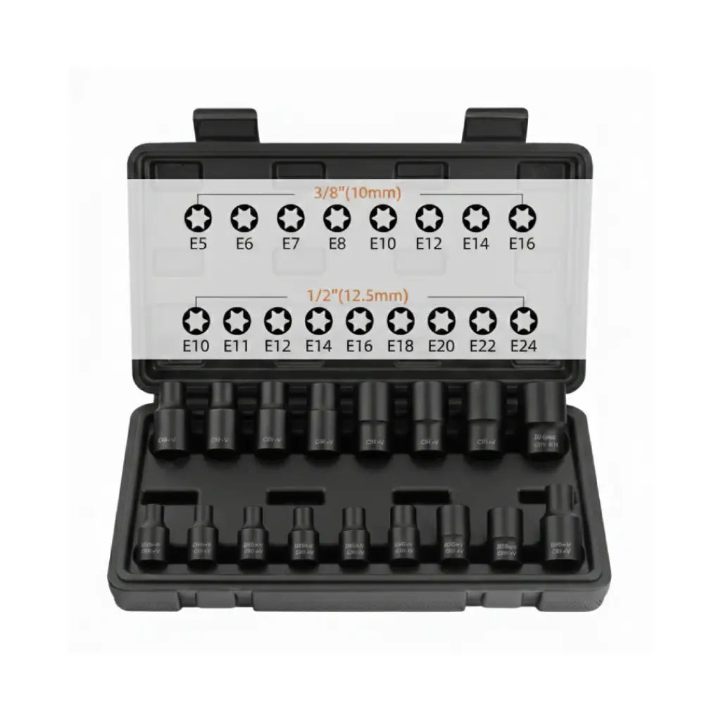 Coffret de douilles Torx 1/2" et 3/8" Acier Haute Résistance