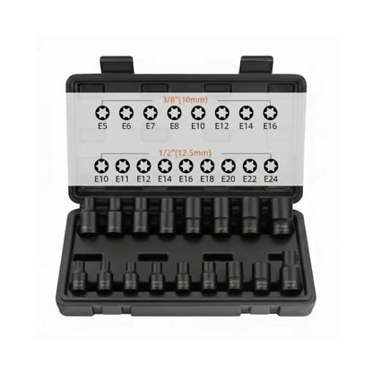 Coffret de douilles Torx 1/2" et 3/8" Acier Haute Résistance
