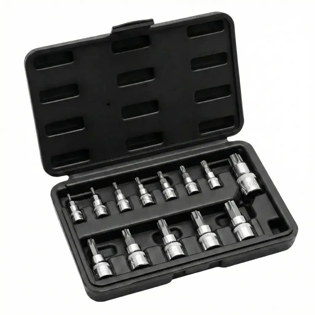 Coffret de douilles embouts Torx 1/4", 3/8" et 1/2" Acier Renforcé
