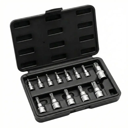 Coffret de douilles embouts Torx 1/4", 3/8" et 1/2" Acier Renforcé