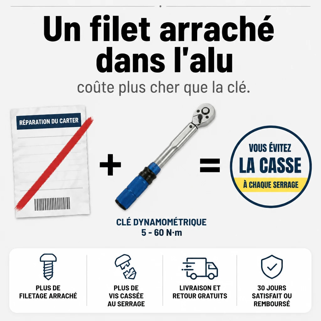 Clé Dynamométrique 3/8" Serrage Précis Vélo & Moto