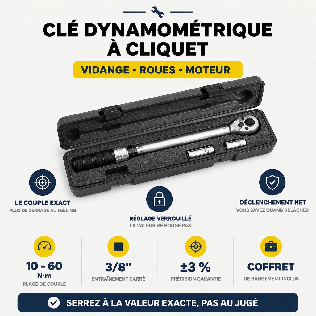 Clé Dynamométrique 3/8" Spécial Visserie Sensible