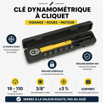 Clé Dynamométrique 3/8" Standard Universel Atelier