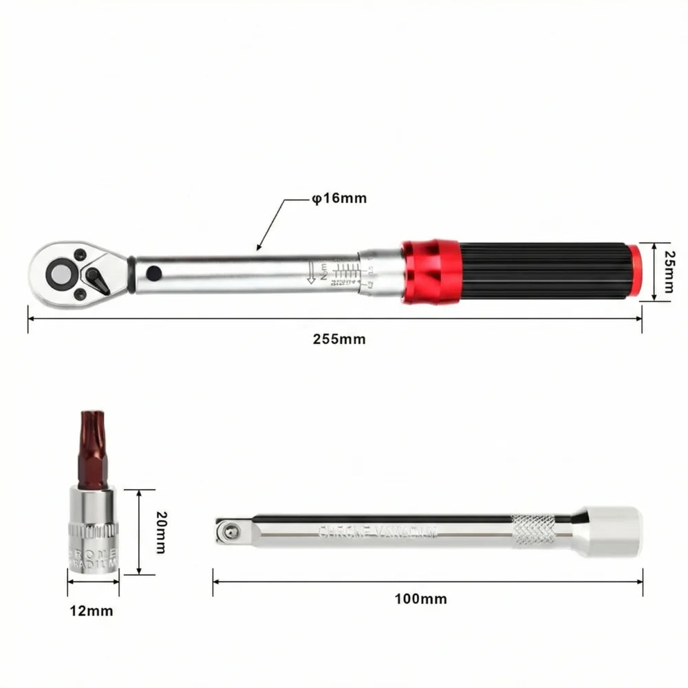 Clé Dynamométrique 1/4" Kit Entretien Vélo & Moto