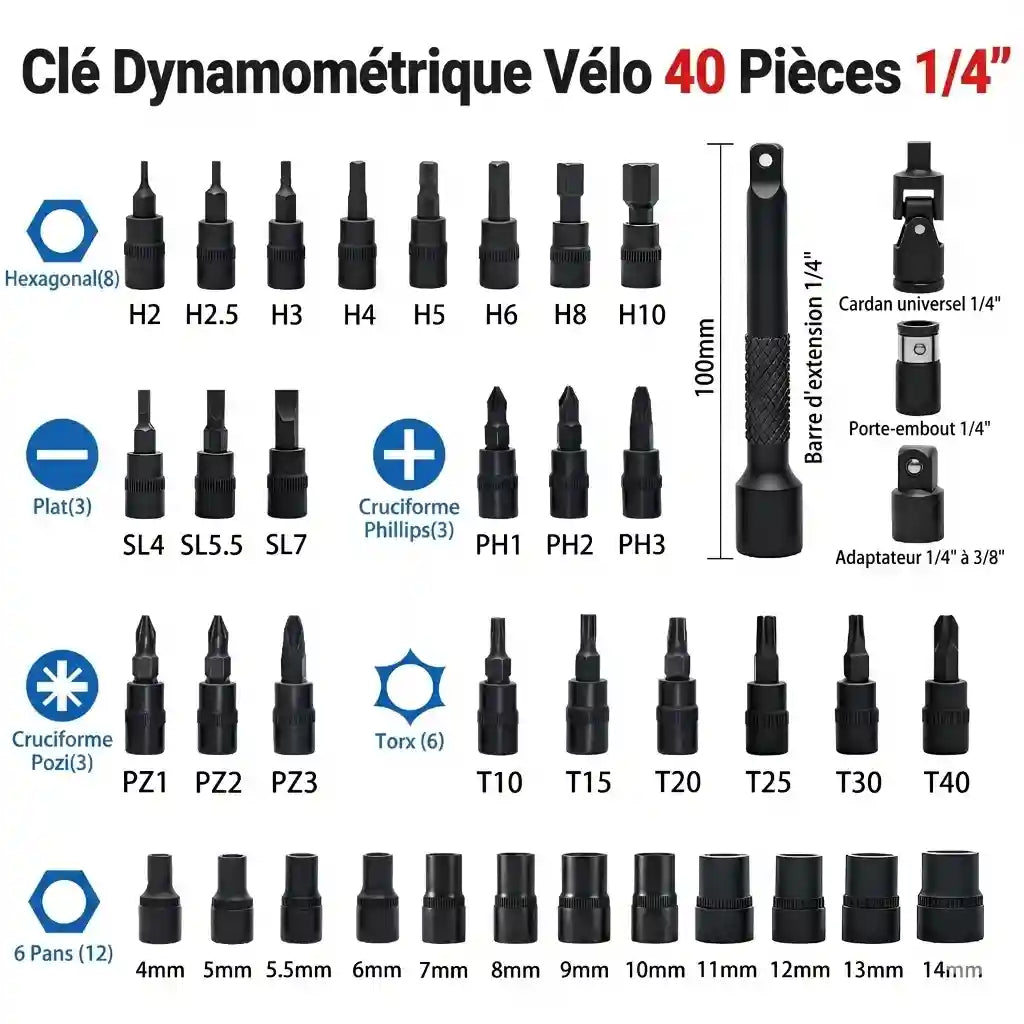 Clé Dynamométrique Digitale 1/4" Kit Précision Ultime