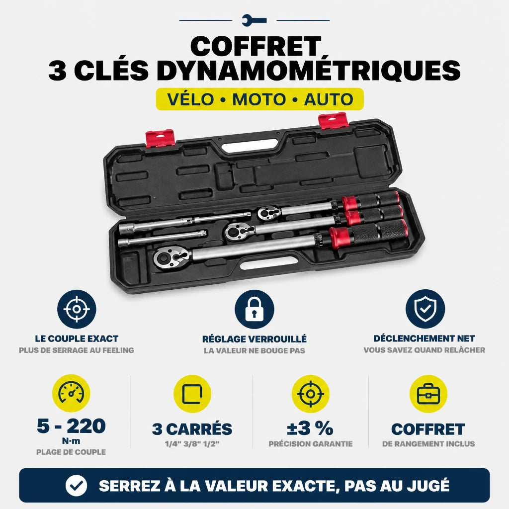 Clé Dynamométrique Coffret Kit Atelier Complet