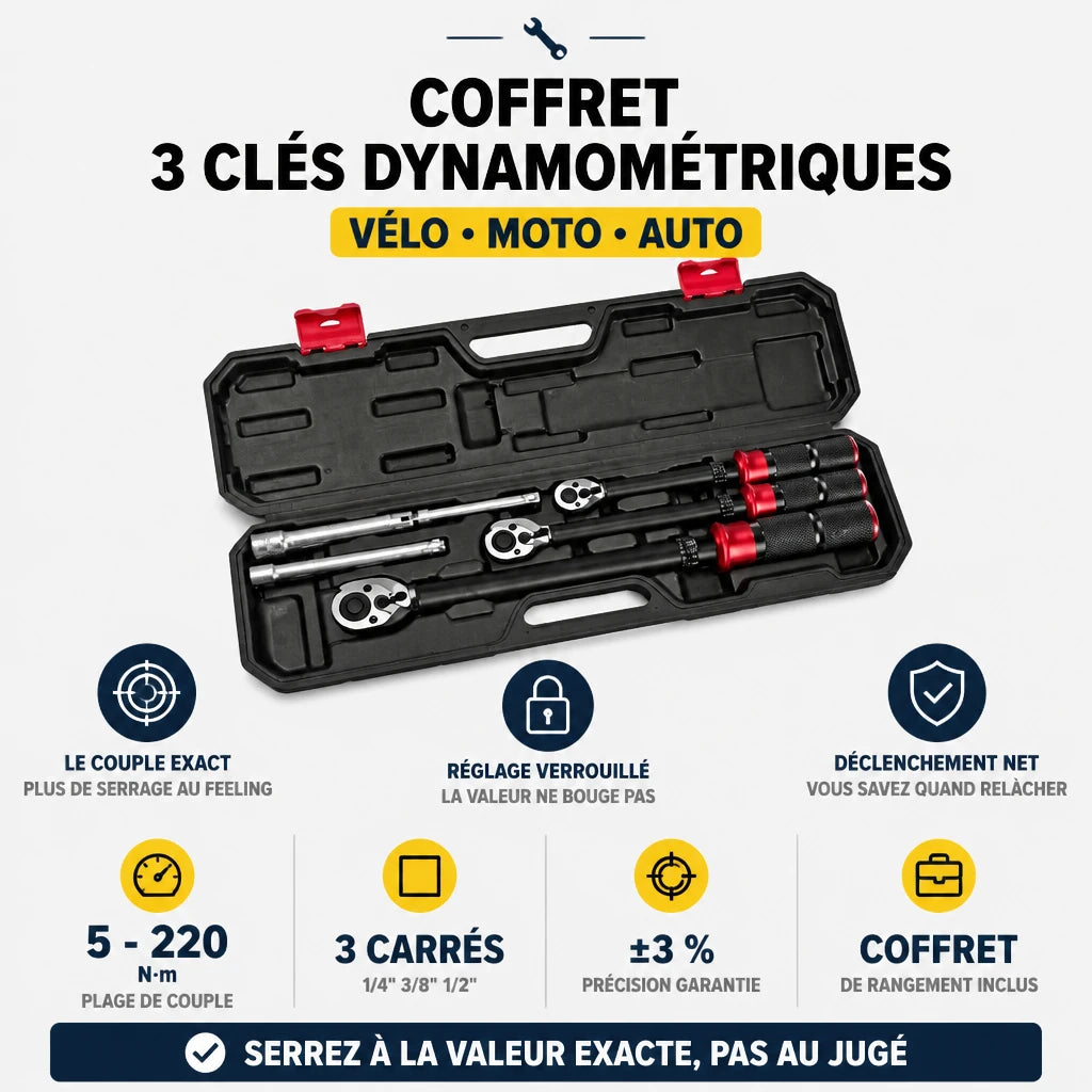 Clé Dynamométrique Coffret Kit Auto, Moto & Vélo