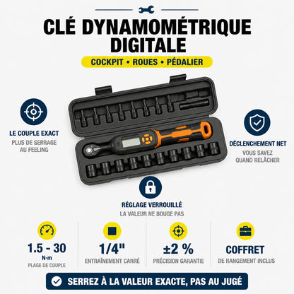 Clé Dynamométrique Digitale 1/4" Kit Précision Ultime