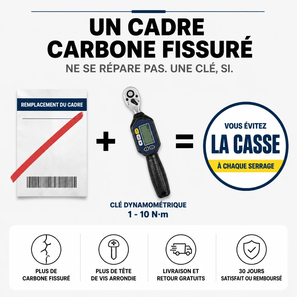 Clé Dynamométrique Digitale 1/4" Précision Micro-Serrage Vélo