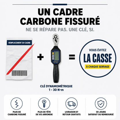 Clé Dynamométrique Digitale 1/4" Vélo Carbone & VTT