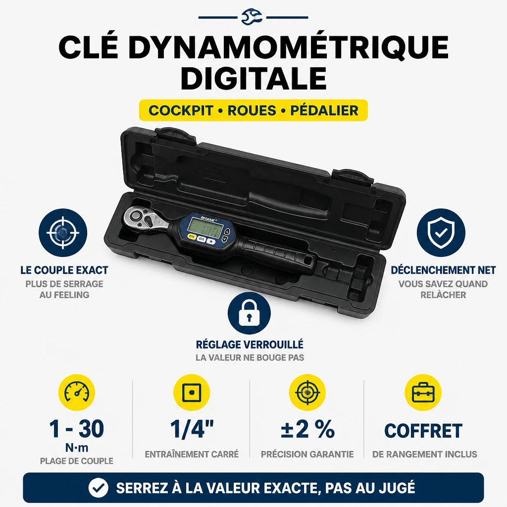 Clé Dynamométrique Digitale 1/4" Vélo Carbone & VTT