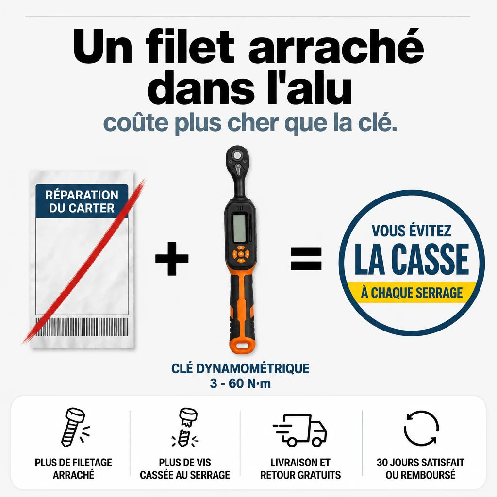 Clé Dynamométrique Digitale 3/8" Entretien Moto et Vélo
