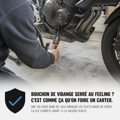 Clé Dynamométrique Digitale 3/8" Serrage Polyvalent Moto & Moteur