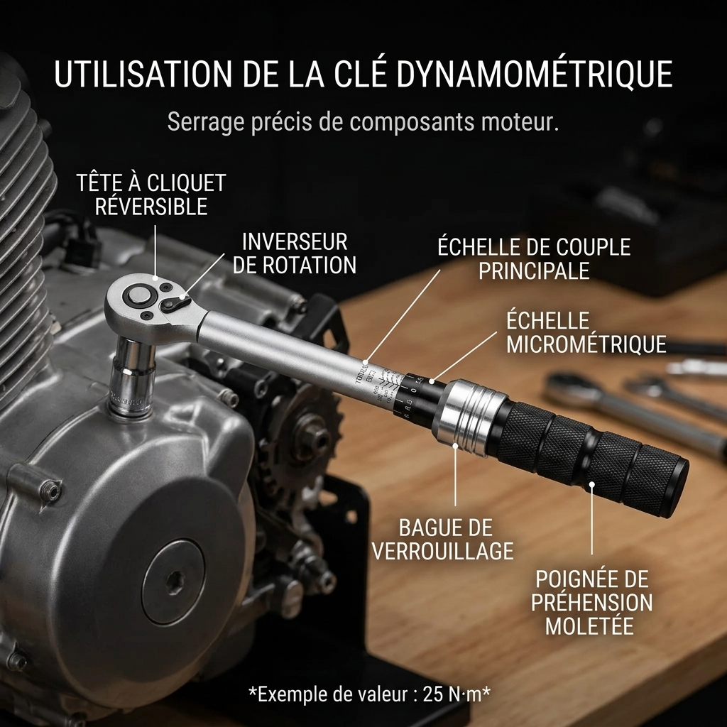 Clé Dynamométrique 3/8" Standard Pro Maintenance — serrage moteur (25 N·m)