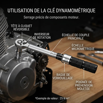 Clé Dynamométrique 3/8" Standard Pro Maintenance — serrage moteur (25 N·m)
