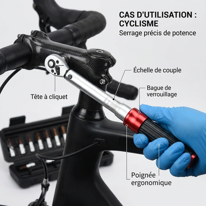 Clé Dynamométrique 1/4" Kit Entretien Vélo & Moto — serrage de potence vélo
