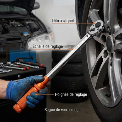 Clé Dynamométrique 1/2" Précision Certifiée — serrage des écrous de roue
