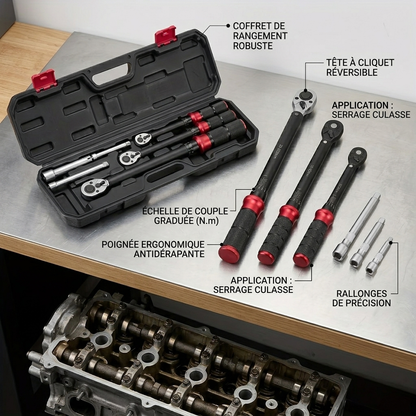 Clé Dynamométrique Coffret Kit Auto, Moto & Vélo — serrage de culasse